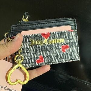 Juicy Couture Black and Red Heart Card Holder